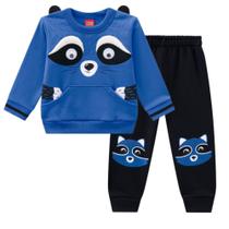 Conjunto Moletom Flanelado Infantil Masculino Guaxinim KYLY