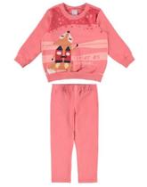 Conjunto Moletom Flanelado Infantil Menina Blusão Fechado com Calça Flanelada - Malwee Kids
