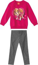 Conjunto Moletom Flanelado Infantil Menina Patrulha Canina Rosa - Malwee
