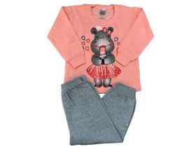 Conjunto Moletom Flanelado Infantil Tam 01 02 03 Menina Hipo