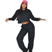 Conjunto moletom flanelado moda Inverno sem Capuz Conjunto moletom flanelado moda Inverno sem Capuz