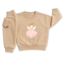 Conjunto Moletom Infantil Bebê Menina Peluciado Roupa Inverno Flanelado Abrigo Fada Algodão Premium