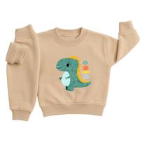 Conjunto Moletom Infantil Bebê Menino Peluciado Roupa Inverno Flanelado Abrigo Dinossauro Premium