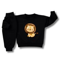 Conjunto Moletom Infantil Bebê Menino Peluciado Roupa Inverno Flanelado Abrigo Leão Algodão Premium Conjunto Moletom Infantil Bebê Menino Peluciado Roupa Inverno Flanelado Abrigo Leão Algodão Premium