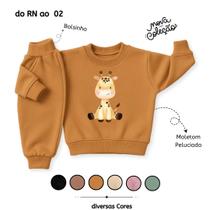 Conjunto Moletom Infantil Bebê Roupa Frio Peluciado Confortável Grosso Abrigo Flanelado Kit Inverno Conjunto Moletom Infantil Bebê Roupa Frio Peluciado Confortável Grosso Abrigo Flanelado Kit Inverno