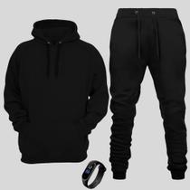Conjunto Moletom Infantil Canguru Com Calça Infanto Juvenil E Relógio Led