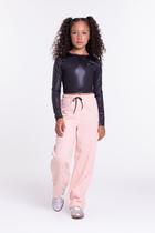 Conjunto Moletom Infantil Cirrê e Wide Leg