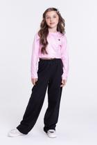 Conjunto Moletom Infantil Cirrê e Wide Leg
