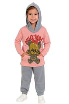 Conjunto moletom infantil com touca meninas