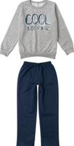 Conjunto Moletom Infantil Cool Cinza e Azul Marinho - Malwee