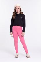 Conjunto Moletom Infantil Cropped com Capuz Preto