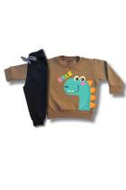 Conjunto Moletom Infantil de Frio Grosso Roupa para Bebê Menino e Menina Dinossauro