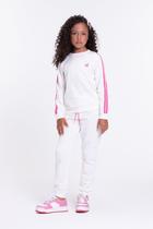 Conjunto Moletom Infantil Detalhe Faixas Off White