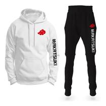 Conjunto Moletom Infantil e Adulto Akatsuki Série Naruto com Capuz Blusa + Calça - Branco