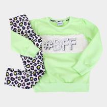 Conjunto Moletom Infantil Fakini BFF Onça Feminino