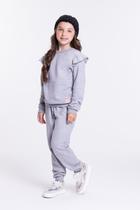 Conjunto Moletom Infantil Feminino Babadinho Mescla