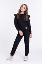Conjunto Moletom Infantil Feminino Babadinho Preto