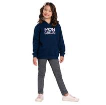 Conjunto Moletom Infantil Feminino Blusa Calça Flanelado c/ capuz Bolso Canguru Punhos Roupa menina inverno 04-08
