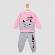 Conjunto Moletom Infantil For Girl Gatinha Orelhinhas Feminino