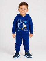 Conjunto Moletom Infantil Forfun com Capuz Flanelado e Estampa Espacial Moderna Conjunto Moletom Infantil Forfun com Capuz Flanelado e Estampa Espacial Moderna