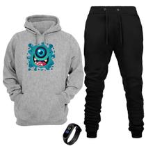 Conjunto Moletom Infantil Frio Inverno Meninos Crianças Infanto Juvenil Relógio Led Digital