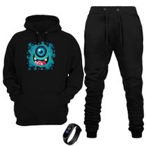 Conjunto Moletom Infantil Frio Inverno Meninos Crianças Infanto Juvenil Relógio Led Digital
