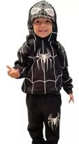 Conjunto Moletom Infantil Homem-Aranha Black Flanelado ( dos 2 aos 12 anos )