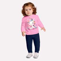 Conjunto Moletom Infantil Kyly Menina Flanelado Inverno