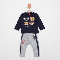 Conjunto Moletom Infantil Kyly Peluciado Bichinhos Fofos Masculino