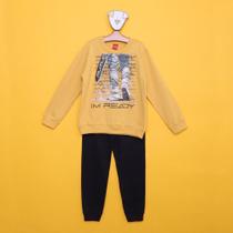 Conjunto Moletom Infantil Kyly Peluciado I'm Ready Masculino