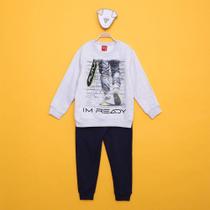Conjunto Moletom Infantil Kyly Peluciado I'm Ready Masculino