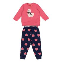 Conjunto Moletom Infantil Longo Kyly Lhama C/ Pelo Menina