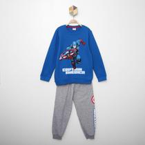 Conjunto Moletom Infantil Marvel Capitão América Menino
