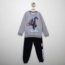 Conjunto Moletom Infantil Marvel Capitão América Menino