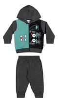 Conjunto Moletom Infantil Masculino Com Capuz E Ziper Abrigo