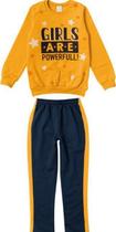 Conjunto Moletom Infantil Menina Amarelo e Azul Marinho - Malwee