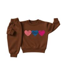 Conjunto Moletom Infantil Menina Bebê Peluciado Flanelado Roupa Inverno Abrigo Capuz Kit 2 peças