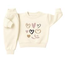Conjunto Moletom Infantil Menina Bebê Peluciado Flanelado Roupa Inverno Abrigo Capuz Kit 2 peças Conjunto Moletom Infantil Menina Bebê Peluciado Flanelado Roupa Inverno Abrigo Capuz Kit 2 peças
