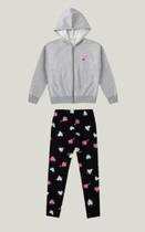 Conjunto Moletom Infantil Menina Blusa Ziper e Capuz Legging Grossa Onça Flanelada - Malwee Kids