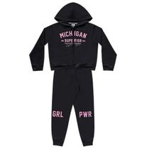 Conjunto Moletom Infantil Menina College Preto Conjunto Moletom Infantil Menina College Preto