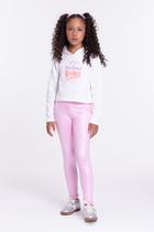 Conjunto Moletom Infantil Menina Cropped No Bad Days Off-White