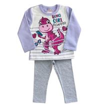 Conjunto Moletom Infantil Menina Dino Girl 1 Conjunto Moletom Infantil Menina Dino Girl 1