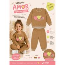 Conjunto Moletom Infantil Menina Inverno Peluciado Amor Conjunto Moletom Infantil Menina Inverno Peluciado Amor