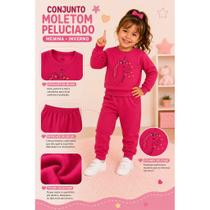 Conjunto Moletom Infantil Menina Inverno Peluciado Unicórnio