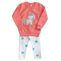 Conjunto Moletom Infantil Menina Unicórnio Shine 1