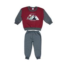 Conjunto Moletom Infantil Menino Blusão Calça com Flanela Quentinha Malwee