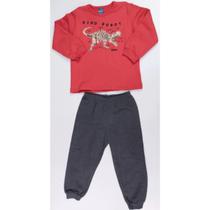 Conjunto Moletom Infantil Menino Flanelado com Punho Rei Rex Conjunto Moletom Infantil Menino Flanelado com Punho Rei Rex