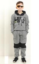 Conjunto Moletom Infantil Menino Inverno Capuz Lessa K072