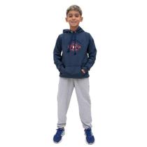 Conjunto Moletom Infantil Meninos Blusa Canguru Capuz e Calça Comprida Quentinho Inverno Escola