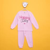 Conjunto Moletom Infantil Miá Kids Estampado Happy Today Menina - Mia Kids